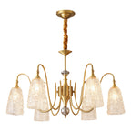 Brass Vintage Chandelier Ornate Classic Glass Ceiling Lights