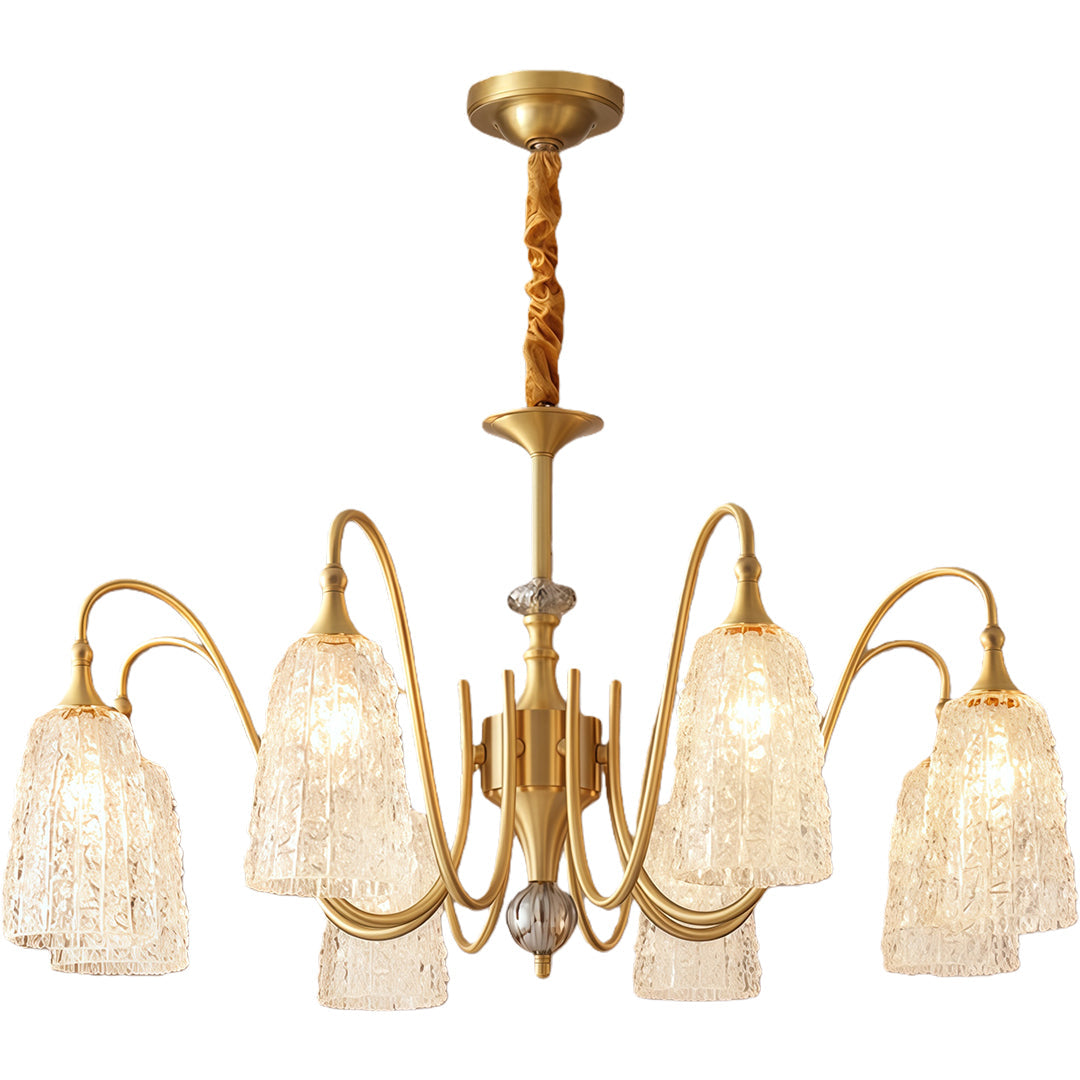 Brass Vintage Chandelier Ornate Classic Glass Ceiling Lights