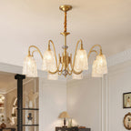 Brass Vintage Chandelier Ornate Classic Glass Ceiling Lights