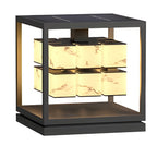 Brick Pillar Solar Lights Square Waterproof Metal Light
