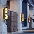 LED Outdoor Wall Lighting European Retro Dual-Head Round Lamp