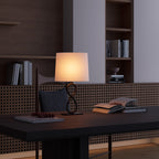 Bronze Metal Table Lamps European Luxury Fabric Light