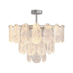 Midcentury Modern Chandelier Full-Copper Glass Ceiling Light