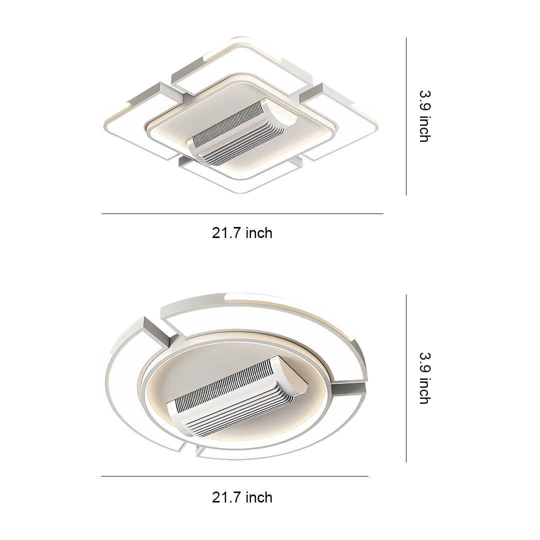 Bladeless Ceiling Fans With Light Full Spectrum LED Fan Lamp