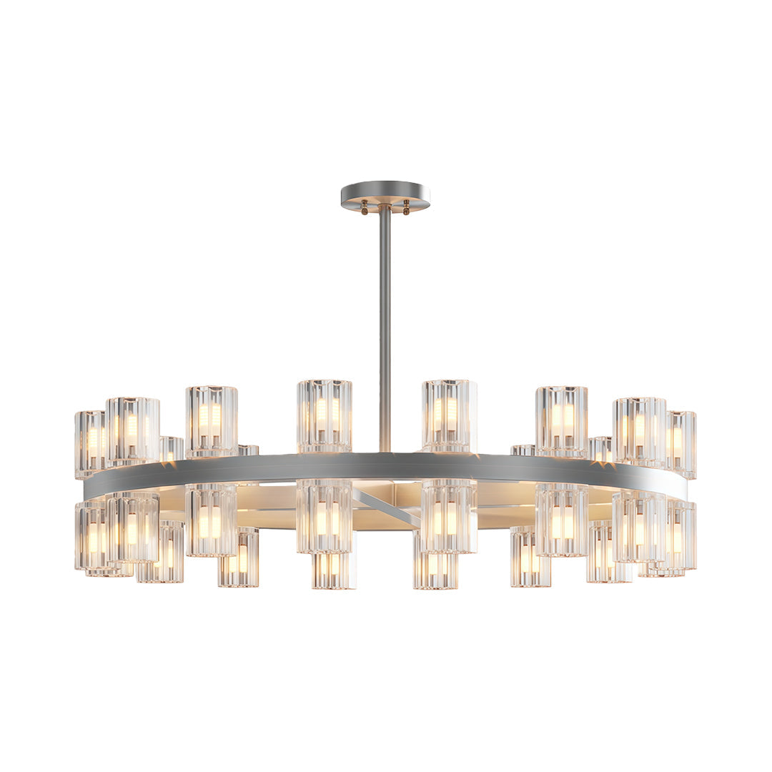 Luxury Crystal Chandeliers American Copper Ceiling Light