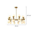 Bubble Glass Chandeliers Stylish Full Copper Nordic Ceiling Light