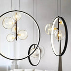 Bubi Black Pendant Light Glass Bubbles LED for Dining Room