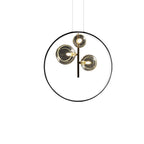 Bubi Black Pendant Light Glass Bubbles LED for Dining Room