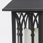 Candlestick Lantern Portable LED Black Solar Outdoor Lamp