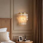 Capiz Shell Wall Sconces Modern Coastal LED Metal Light