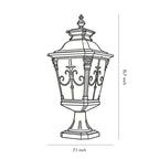 Cast Aluminum Post Light European Retro Fence Light
