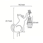 Cat Silhouette Light Iron Waterproof Smart LED Solar Light