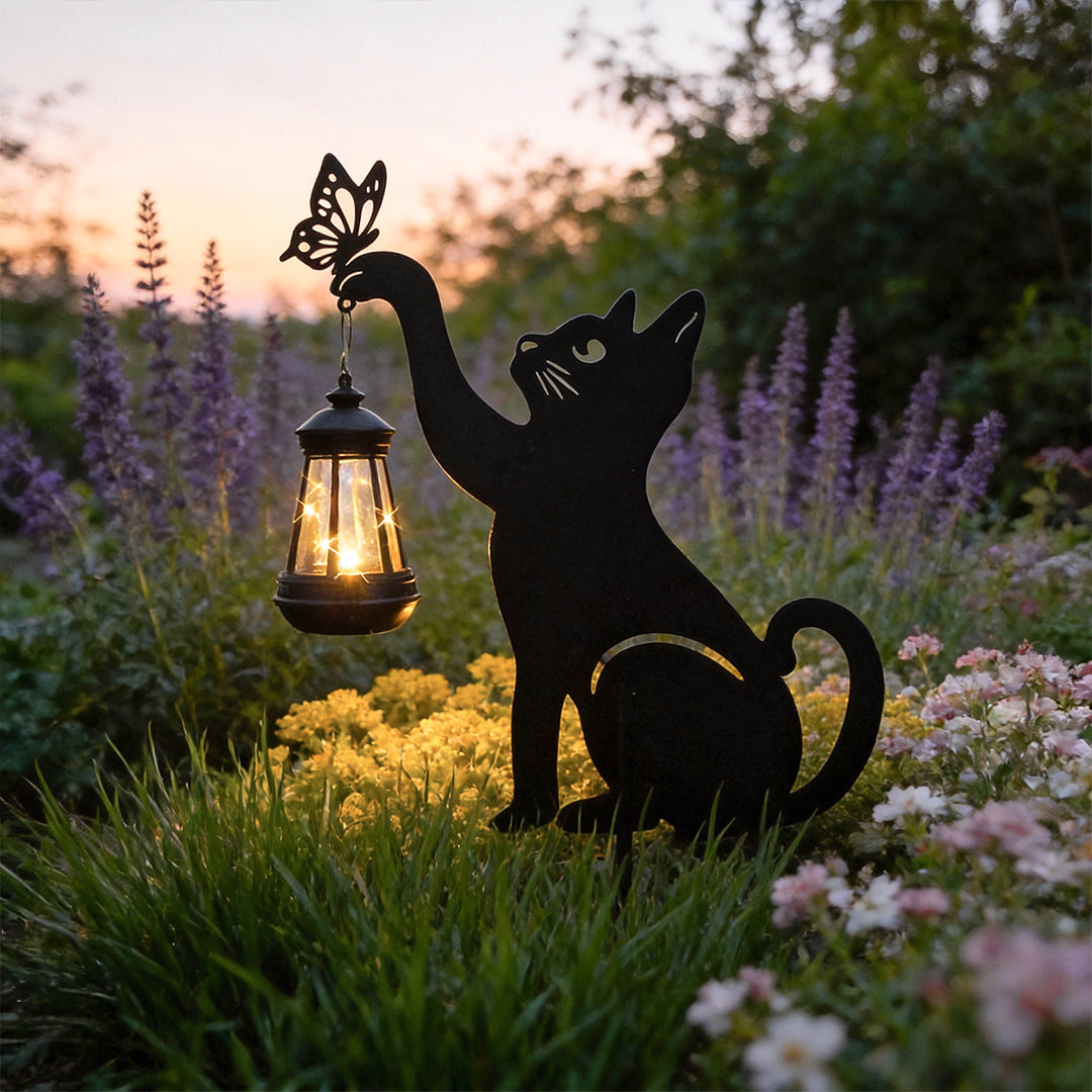 Cat Silhouette Light Iron Waterproof Smart LED Solar Light