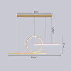 Circle Linear Design LED Modern Pendant Lighting Hanging Ceiling Lights for Dining Room