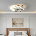 Black and White Ceiling Fans with Lights Modern Metal Light