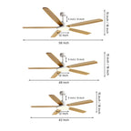 Ceiling Fans with 5 Lights Nordic Style Chandelier Look Fan Lamp