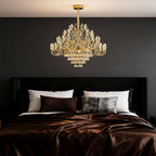 Crystal LED Chandelier French Luxury Gold Ceiling Light