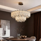 Country French Chandelier Gold Crystal Ceiling Light