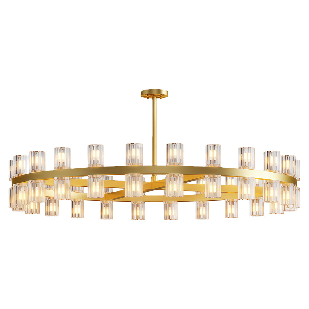 Luxury Crystal Chandeliers American Copper Ceiling Light