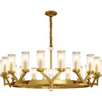 Glass Drop Chandelier High-End Luxury Copper Ceiling Light