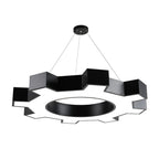 Chandelier Black Modern Industrial Gear-Shaped LED Ceiling Light