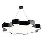 Chandelier Black Modern Industrial Gear-Shaped LED Ceiling Light