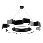 Chandelier Black Modern Industrial Gear-Shaped LED Ceiling Light