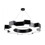 Chandelier Black Modern Industrial Gear-Shaped LED Ceiling Light