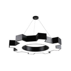 Chandelier Black Modern Industrial Gear-Shaped LED Ceiling Light