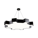 Chandelier Black Modern Industrial Gear-Shaped LED Ceiling Light