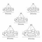 Chandelier Black Modern Industrial Gear-Shaped LED Ceiling Light