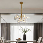 Luxury Modern Chandeliers Solid Copper Glass Ceiling Light