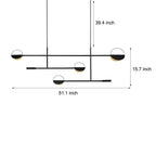 Chic Modern Adjustable Color Temperature LED Iron Linear Pendant Lamp