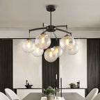Modern Glass Ball Chandelier Full Copper Ceiling Light