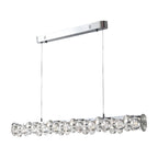 Silver Pendant Light Crystal Design Contemporary Chic Ceiling Light