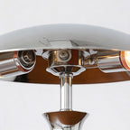 Chrome Mushroom Lamp Retro Umbrella Wooden Rod Lamp