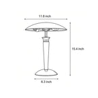 Chrome Mushroom Lamp Retro Umbrella Wooden Rod Lamp