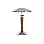 Chrome Mushroom Lamp Retro Umbrella Wooden Rod Lamp