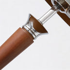 Chrome Mushroom Lamp Retro Umbrella Wooden Rod Lamp