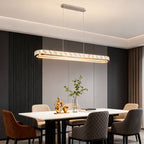 Chrome Pendant Lights Luxury Linear Crystal Ceiling Lights