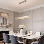Chrome Pendant Lights Luxury Linear Crystal Ceiling Lights
