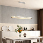 Chrome Pendant Lights Luxury Linear Crystal Ceiling Lights