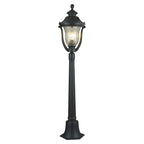 Bollard Post Light Outdoor Garden Glass Shade Aluminum Lamp