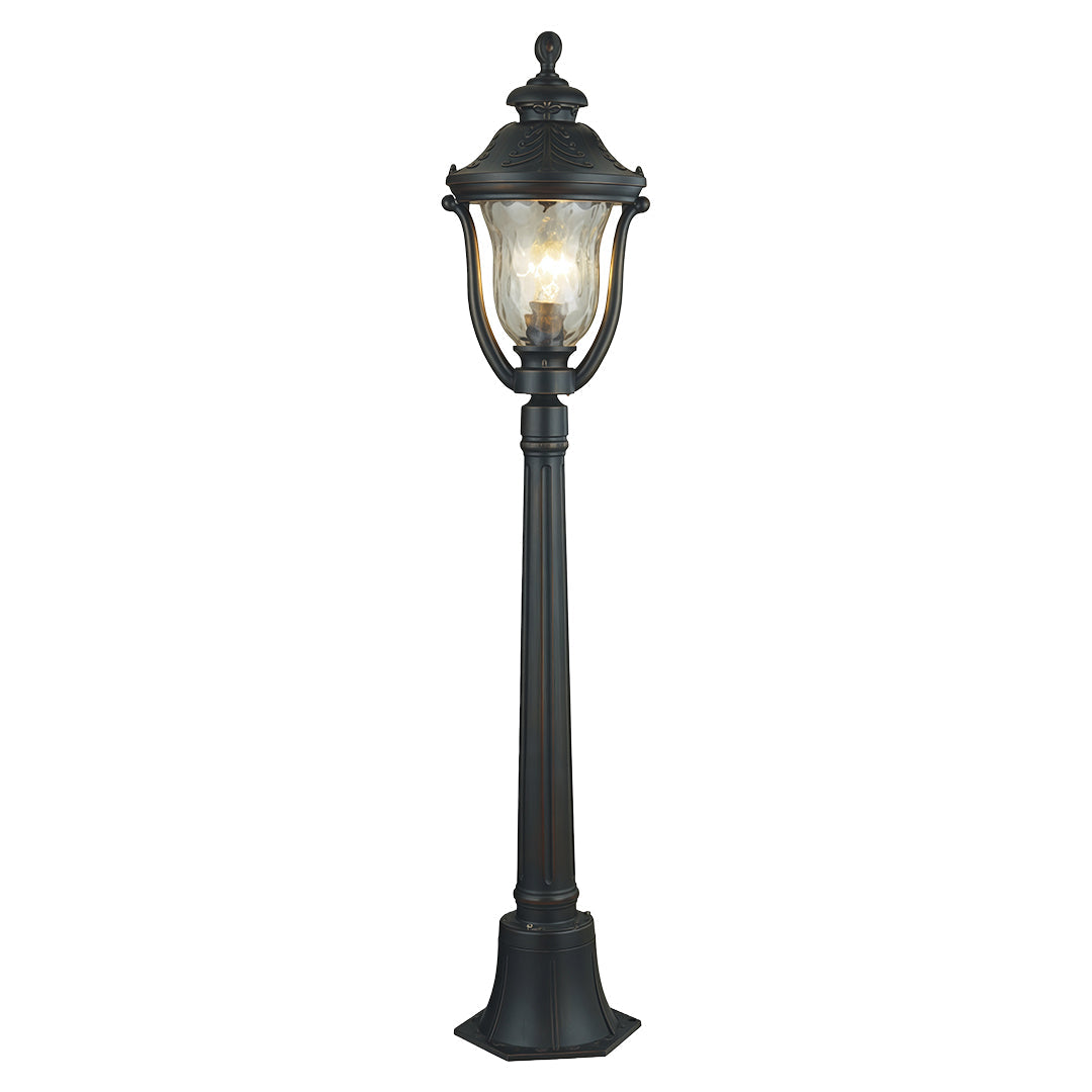 Bollard Post Light Outdoor Garden Glass Shade Aluminum Lamp