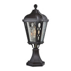 Black Post Light Aluminum with Glass Shade Weatherproof Lamp
