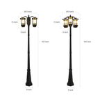 2 Head Outdoor Post Light Modern Black Waterproof Light