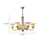 Gold Glass Chandelier Vintage Full Copper Glass Ceiling Light