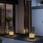 Asian Style Perforated Garden Lighting with Decorative Snowflake Design