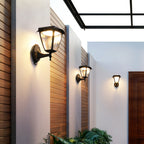 Outdoor Wall Lighting Black Waterproof Solar Lamp