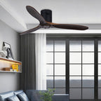 Three Blade Ceiling Fan with Light LED Remote Control Wood Ceiling Fan